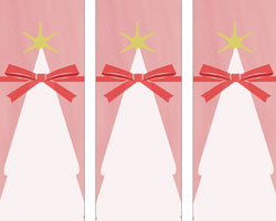 シルエットのクリスマスツリーが可愛い短冊熨斗