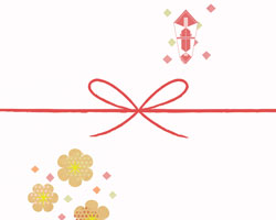 和紙で描いた花びらの敬老の日の熨斗紙