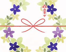 桔梗の花を描いた敬老の日の熨斗紙