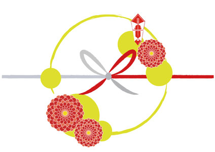 菊の花をイメージした和風デザインの熨斗紙テンプレート