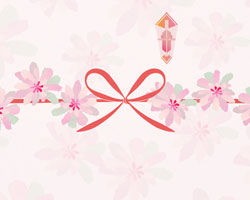 ピンクの花びらがキュートなバレンタインの熨斗紙テンプレート