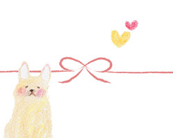柴犬とカラフルハートのバレンタイン熨斗紙