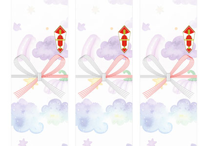色とりどりのかぼちゃやハロウィンアイテムを描いた、ポップでメルヘンなハロウィンの無料の短冊熨斗紙テンプレート