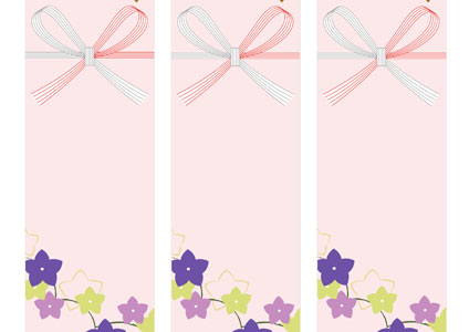 桔梗の花を描いた、上品で落ち着いた雰囲気が特徴的な敬老の日の無料短冊熨斗紙テンプレート