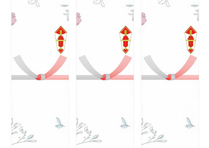 パステルカラーが可愛い小花パターンの結婚祝いの短冊熨斗紙テンプレート