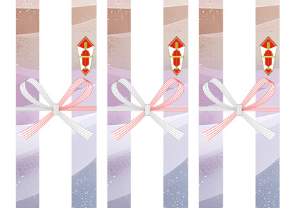 くすみ感のある和風グラデーションが可愛い、お歳暮向けの無料短冊熨斗紙テンプレート