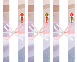 くすみ感のある和風グラデーションが可愛い、お歳暮向けの無料短冊熨斗紙テンプレート