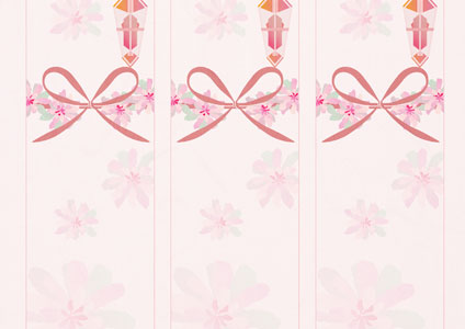 ピンクの花模様が可愛いバレンタインの短冊熨斗