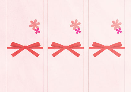 リボンと花模様が可愛いバレンタインの短冊熨斗