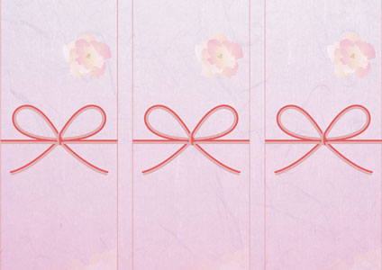 ピンクのグラデーションが可愛いホワイトデー短冊熨斗紙