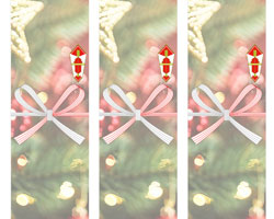 赤と金のオーナメントが映えるクリスマスの短冊熨斗紙テンプレート