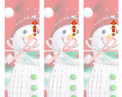 ニット帽の雪だるまが可愛いクリスマスの無料短冊熨斗紙テンプレート