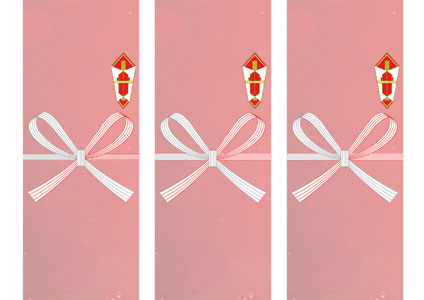 赤と白のツートーンに雪のモチーフを描いた、落ち着いた雰囲気のクリスマス用の無料短冊熨斗紙テンプレート