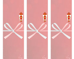 赤と白のツートーンが映えるクリスマスらしい短冊熨斗紙の無料テンプレート