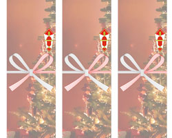 ツリーの灯りがきらめく落ち着いた雰囲気のクリスマス短冊熨斗紙テンプレート