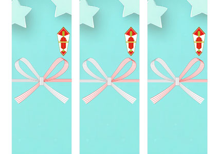 パステルカラーの星飾りを描いた、やさしく明るい雰囲気のクリスマスの無料短冊熨斗紙テンプレート