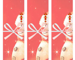 雪だるまが微笑む、あたたかくて可愛い雰囲気のクリスマスの無料の短冊熨斗紙テンプレート