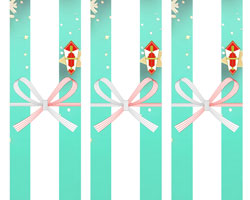 星飾りのオーナメントが並ぶ、楽しくにぎやかなクリスマスの無料の短冊熨斗紙テンプレート