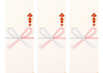 クリーム色背景にクッキーツリーとモミの枝を描いた、クリスマス向けの無料短冊熨斗紙テンプレート