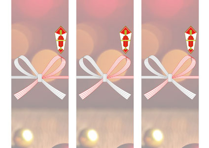 赤いオーナメントを飾った、温かみのある無料のクリスマス短冊熨斗紙テンプレート
