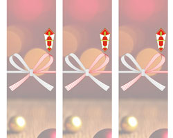 赤いオーナメントを飾ったクリスマスの短冊熨斗紙テンプレート