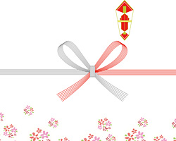 花びらが可愛い出産祝いの熨斗紙テンプレート