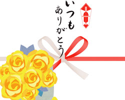 バラの花束のイラスト熨斗紙