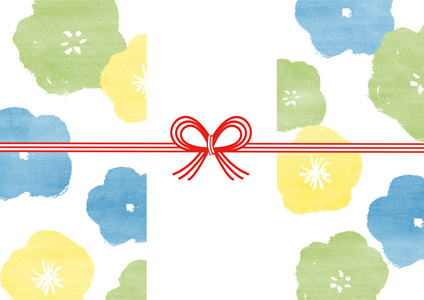 花を描いた和風デザインの父の日の熨斗紙テンプレート