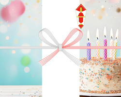 カラフルなキャンドル付きケーキを描いた楽しい誕生日のし紙テンプレート