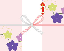 桔梗の花を描いた落ち着いた雰囲気の敬老の日の熨斗紙テンプレート