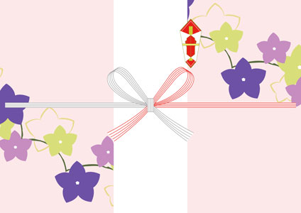 桔梗の花を描いた、上品な雰囲気が特徴的な敬老の日の無料のし紙テンプレート