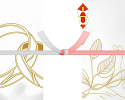 結婚指輪を描いた結婚祝いの熨斗紙テンプレート