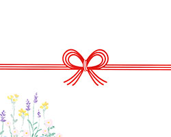紅白の梅の花を描いた熨斗紙