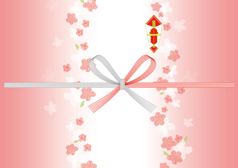 桜模様の可愛いのし紙テンプレート 熨斗紙素材館