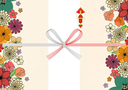カラフルで洋風テイストが特徴の、お歳暮に最適な熨斗紙テンプレート