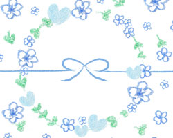 クーピーで描いた小花のイラストの熨斗紙