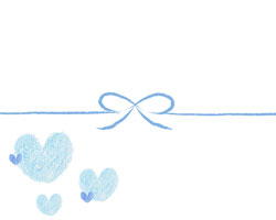 ブルーハートを描いたシンプルデザインの熨斗紙