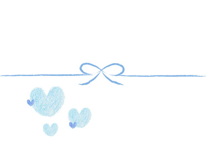 ブルーハートをワンポイントで描いたホワイトデー熨斗紙