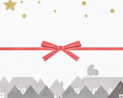 モノクロ調の可愛いクリスマスの熨斗紙