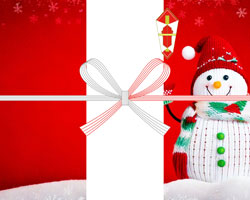 ニット帽の雪だるまが可愛いクリスマスの無料のし紙テンプレート