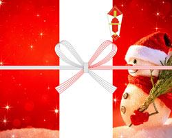 雪だるまが微笑む、ほっこり可愛いクリスマスの無料のし紙テンプレート