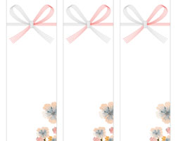 桜の花と龍のシルエットの短冊熨斗紙テンプレート