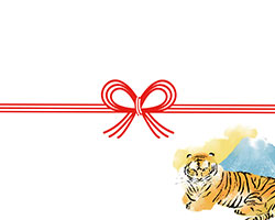 虎と富士山を描いたデザインの熨斗紙