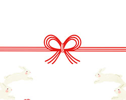 たくさんの跳ねるウサギを描いた熨斗紙テンプレート