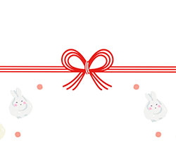 丸くモコモコ感のあるウサギを描いた熨斗紙テンプレート