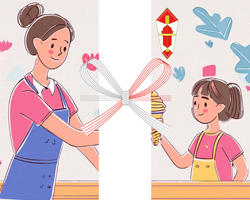 アイスクリームを買う女の子を描いた熨斗紙