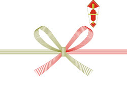 赤金花結び 7本結びの巻き熨斗テンプレート