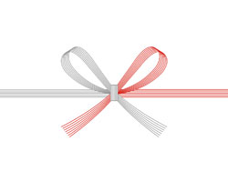 紅白花結び 7本結び（熨斗なし）の巻き熨斗（巻きのし）無料テンプレート